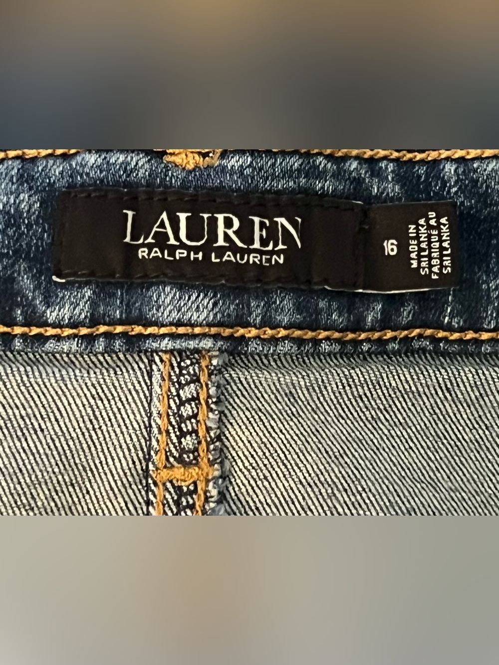 Lauren Ralph Lauren Denim Skirt Size 16 Blue Cotton Blend Pencil Knee Length - Picture 5 of 8